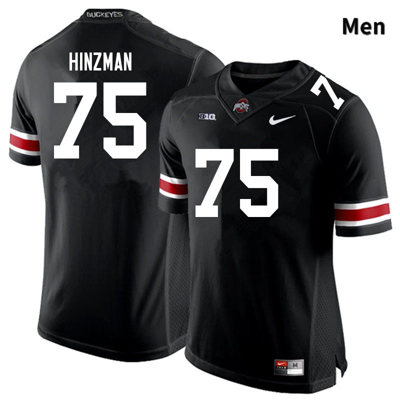 Ohio State Buckeyes Carson Hinzman Men's #75 Black Authentic Stitched College Football Jersey